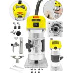 Daflong 6 Kademe Devir Ayarlı Formika Traşlama Freze Makinesi 6 mm 12 Uç Sarı Renkli Çok Yönlü