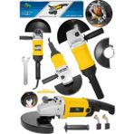 Daflong ITL-36S Büyük Boy 180MM Taşlama Makinesi Metal Kesme Spiral Jet Taşı 180MM Taş-Sarı