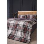 Dafne Moda Çift Kişilik %100 Pamuk Nevresim Takımı Gri Ekose - Antrasit - Gri - Beyaz - 200 x 220 cm