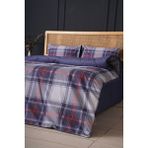 Dafne Moda Çift Kişilik Nevresim Takımı %100 Pamuk Mavi Ekose - Lacivert - Bordo - 200 x 220 cm