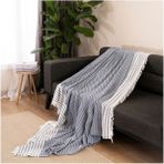 Dafne Moda Naturel Koltuk Örtüsü/şalı Indigo - 170 x 210 cm - İndigo