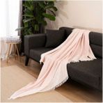 Dafne Moda Naturel Koltuk Örtüsü/şalı Pembe - 170 x 210 cm