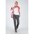 Dafron Kadın Kamp Polo T-Shirt - Beyaz - Kırmızı
