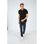 Dafron Sport Polo Çizgili Yaka Siyah Erkek T-shirt