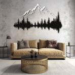 Dağ ve Orman Metal Duvar Sanatı, Tepe ve Ağaçlar Metal Duvar Dekoru, Doğa ve Orman Dekorasyonu, Metal Ev Dekorasyonu, Metal Duvar Askısı (Beyaz Mount Blck Forst, 59,0x39,4 inç / 150x100 cm)