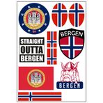 Daged Bergen Norveç çıkartma kartı 10 adet - otomobil otomobil motosiklet motorcu bayrağı bayrak vinil ST
