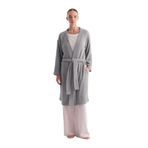 Dagi Açık Gri Uzun Kollu Şönil Örme Sabahlık, L-XL, 25WW11482BB, Açık Gri, kadın