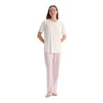 Dagi Açık Pembe Pamuk Modal İkili Pijama Altı, L, Açık Pembe Pamuk Modal İkili Pantolon, Açık Pembe, kadın