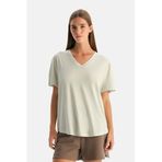 Dagi Ada Çayı Kadın V Yaka Spor T-Shirt, S, 26SW11485BB, Ada Çayı