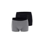 Dagi Boxer, 2'li Desenli Pamuk, Beden, M, 5210, Siyah, erkek