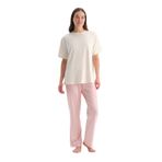 Dagi Düz Paça Pamuk Modal Pijama Altı, M, Düz Paça Pamuk Modal İkili Pantolon, Açık Pembe, kadın