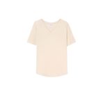 Dagi Ekru Kadın V Yaka Spor T-Shirt, 2XL Beden