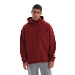 Dagi Erkek Cep Detaylı Kapüşonlu Sweatshirt, Pamuklu, Örme, Bordo, XL
