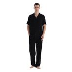 Dagi Erkek Çizgili Dokuma Groom Pantolon, Viskon, Siyah, XL