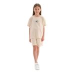 Dagi Erkek Çocuk Doğal Renkli Yerel Tohum Pamuk Unisex Havlu Şort, Örme, Bej, 11-12