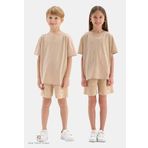 Dagi Erkek Çocuk Doğal Renkli Yerel Tohum Pamuk Unisex Havlu Şort, Örme, Kahverengi, 7-8