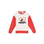 Dagi Erkek Çocuk Mickey Mouse Baskı Detaylı Unisex Sweatshirt, Pamuklu, Örme, Ekru, 5-6