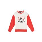 Dagi Erkek Çocuk Mickey Mouse Baskı Detaylı Unisex Sweatshirt, Pamuklu, Örme, Ekru, 7-8