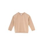 Dagi Erkek Çocuk Ribana Detaylı Bisiklet Yaka Sweatshirt, Pamuklu, Örme, Kahve Melanj, 3-4