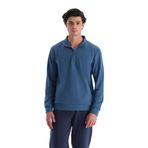 Dagi Erkek Erkek Dik Yaka Yarım Fermuarlı Sweatshirt, Pamuklu, Örme, Mavi, M