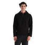 Dagi Erkek Fermuar Yaka Kapşonlu Termal Sweatshirt, Örme, Siyah, M