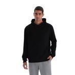 Dagi Erkek Kapüşonlu Uzun Kollu Sweatshirt, Modal, Örme, Siyah, L