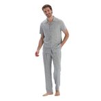 Dagi Erkek Mikroprint Baskılı Dokuma Pantolon, Viskon, Dokuma, Gri, L
