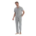 Dagi Erkek Mikroprint Baskılı Dokuma Pantolon, Viskon, Dokuma, Gri, S