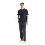 Dagi Erkek Pijama Takımı, Kısa Kollu Tişört Pantolon, Lacivert, M Beden