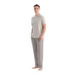 Dagi Erkek Pijama Takımı, Kısa Kollu Tişört Pantolon, Taş Rengi, XL Beden