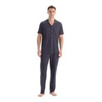 Dagi Erkek Pijama Takımı, Lacivert Geometrik Desenli, Pamuk Modal, M Beden