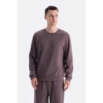 Dagi Erkek Scuba Bisiklet Yaka Sweatshirt, Modal, Açık Kahve, S