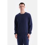 Dagi Erkek Scuba Bisiklet Yaka Sweatshirt, Modal, Lacivert, L