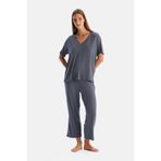 Dagi Indigo Kısa Kollu V Yaka Modal Cool Touch Tişört Pantolon Pijama Takımı, M