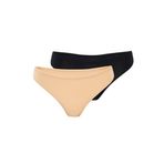 Dagi Kadın 5127Kc 2'li Modal Brief Külot, Örme, Siyah/ Ten, 2XL