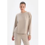 Dagi Kadın Basic Modal Sweatshirt, Örme, Krem, XL