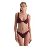Dagi Kadın Brazilian Bikini Alt, Örme, Bordo, 42