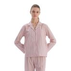 Dagi Kadın Çizgili Dokuma Gömlek, Viskon, Dokuma, Açık Pembe, 38