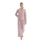 Dagi Kadın Çizgili Dokuma Pantolon, Viskon, Açık Pembe, 36