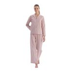 Dagi Kadın Çizgili Dokuma Pantolon, Viskon, Açık Pembe, 38