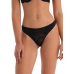 Dagi Kadın Dantel Detaylı Premium Basic Tanga Külot, Örme, Siyah, XS