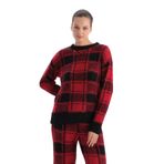 Dagi Kadın Ekoseli Polar Sweatshirt, Örme, Kırmızı, XL