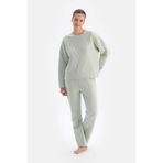 Dagi Kadın Kapitone Pantolon Pijama, Örme, Açık Gri, L