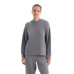 Dagi Kadın Kapüşonlu Soft Tuşeli Sweatshirt, Örme, Gri Melanj, L