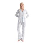 Dagi Kadın Pijama Takımı, Açık Mavi Manzara Baskılı Gömlek Pantolon, XL Beden