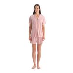 Dagi Kadın Pijama Takımı, Kısa Kollu, Pamuk Modal, Açık Pembe, XL