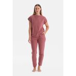 Dagi Kadın Pijama Takımı, Kısa Kollu Tişört Pantolon, Kiremit, XS Beden