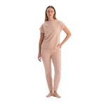Dagi Kadın Pijama Takımı, Kısa Kollu Tişört Pantolon, Pudra, M Beden