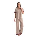 Dagi Kadın Pijama Takımı, Multicolor Geometrik Desenli, Pamuk Modal, 2XL Beden
