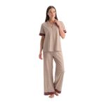 Dagi Kadın Pijama Takımı, Multicolor Geometrik Desenli, Pamuk Modal, M Beden